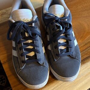Adidas Women's Navy and White Sneakers